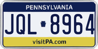 PA license plate JQL8964
