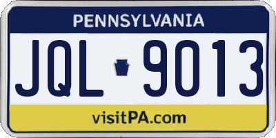 PA license plate JQL9013