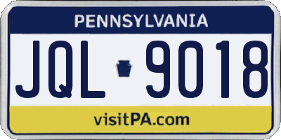 PA license plate JQL9018