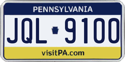PA license plate JQL9100