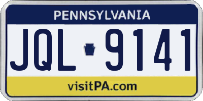 PA license plate JQL9141