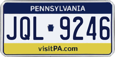 PA license plate JQL9246