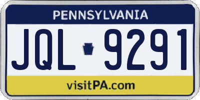 PA license plate JQL9291