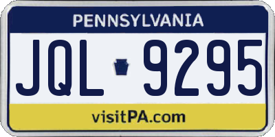 PA license plate JQL9295