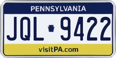 PA license plate JQL9422