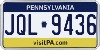 PA license plate JQL9436