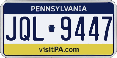 PA license plate JQL9447