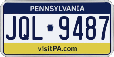 PA license plate JQL9487