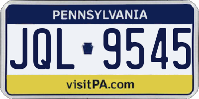 PA license plate JQL9545