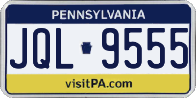 PA license plate JQL9555