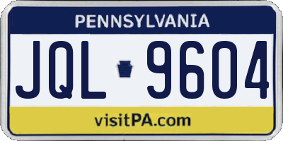 PA license plate JQL9604