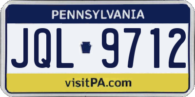 PA license plate JQL9712