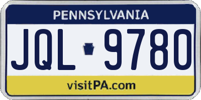 PA license plate JQL9780