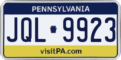 PA license plate JQL9923