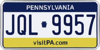 PA license plate JQL9957