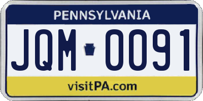 PA license plate JQM0091
