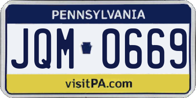 PA license plate JQM0669