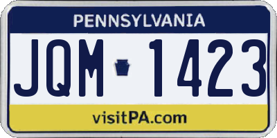 PA license plate JQM1423