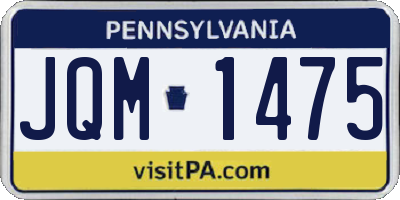 PA license plate JQM1475