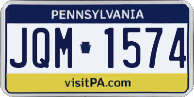 PA license plate JQM1574