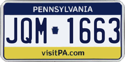 PA license plate JQM1663