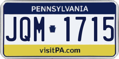 PA license plate JQM1715