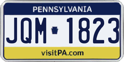 PA license plate JQM1823