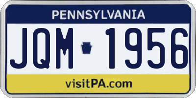 PA license plate JQM1956