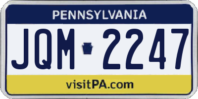 PA license plate JQM2247