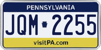 PA license plate JQM2255