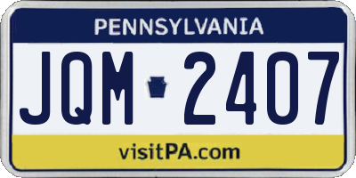 PA license plate JQM2407