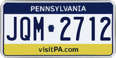 PA license plate JQM2712