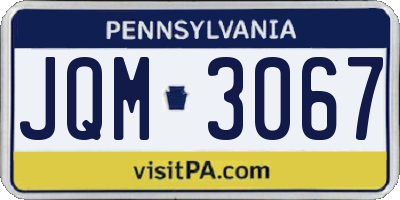 PA license plate JQM3067