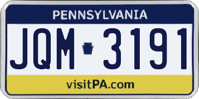 PA license plate JQM3191