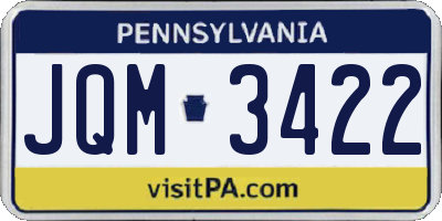PA license plate JQM3422