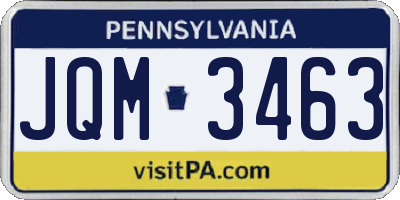 PA license plate JQM3463