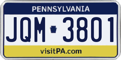 PA license plate JQM3801