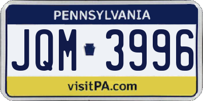 PA license plate JQM3996