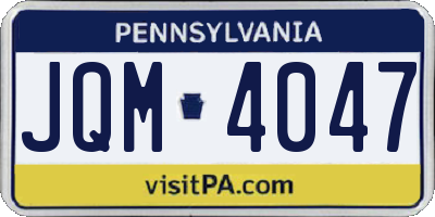 PA license plate JQM4047