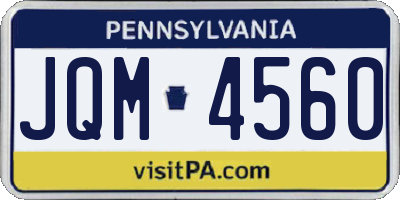 PA license plate JQM4560