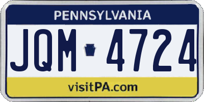 PA license plate JQM4724