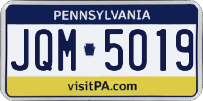 PA license plate JQM5019