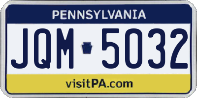 PA license plate JQM5032