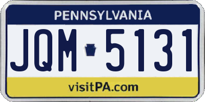 PA license plate JQM5131