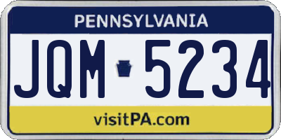 PA license plate JQM5234