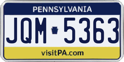 PA license plate JQM5363