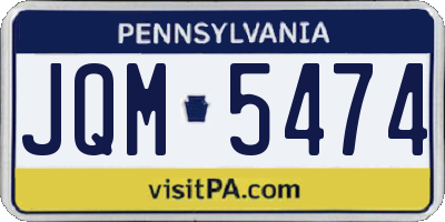 PA license plate JQM5474