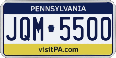 PA license plate JQM5500