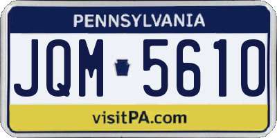 PA license plate JQM5610