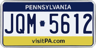 PA license plate JQM5612